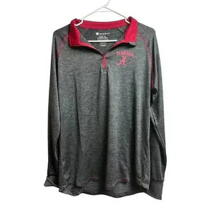Colosseum Men's Alabama Crimson Tide Gray Space Dye 1/4 Zip Pullover Size XL